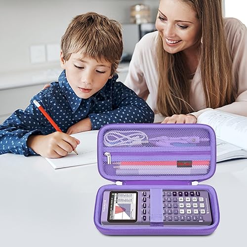 Vista 112 de Elonbo Funda de transporte para calculadora gráfica de color Texas Instruments TI-84 Plus CE/TI-84 Plus/TI-83 Plus/TI-83 Plus CE, bolsillo de malla
