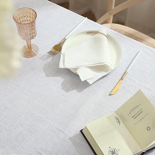 Miniatura 6 de Simple&Opulence Mantel 100% lino, 60 x 104 pulgadas, rectangular, paquete de 1 para cenas, fiestas, picnic, boda, reutilizable, lavable, duradero,