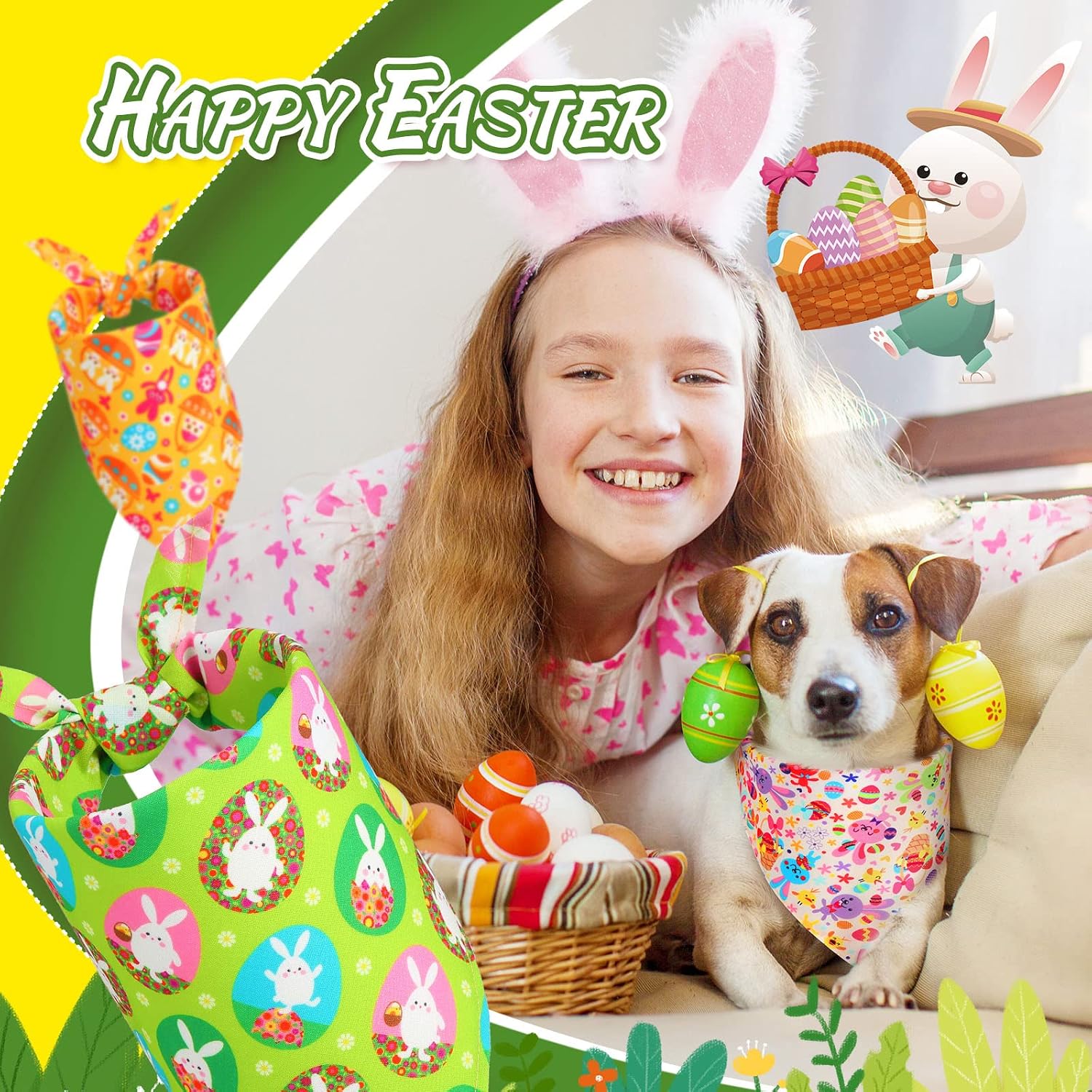 Weewooday 14 Pcs Easter Dog Bandanas Bulk Colorful Bunny Dog Bandanas for Dogs Triangle Kerchief Bibs Scarf Set for Pet Costume Photo Props Accessories Pet Shops Adoption Events - Image 3