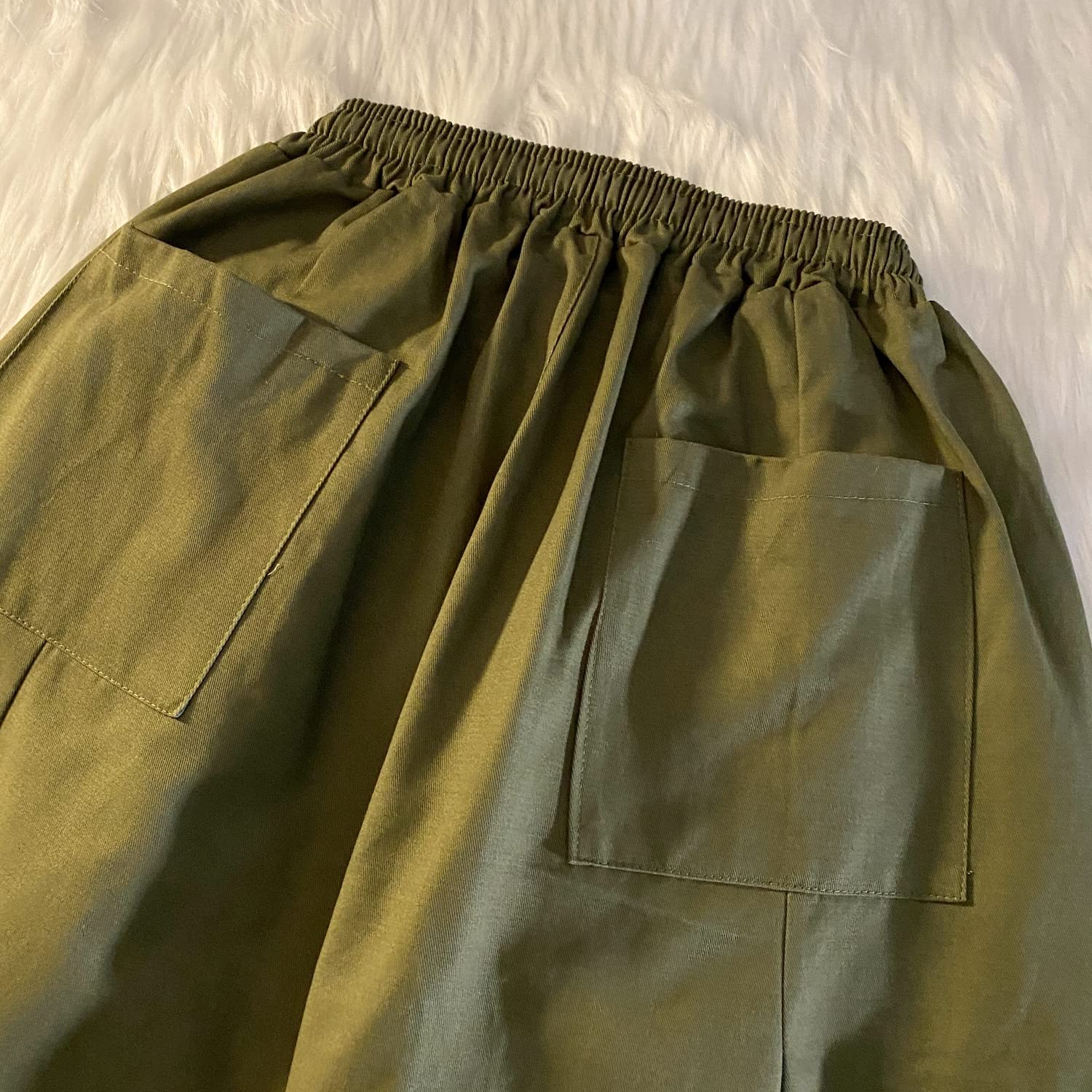 Gotyckie spodnie cargo Harajuku Y2K damskie joggery z szerokimi nogawkami hipisowskie moda uliczna luźne luźne spodnie, Zielony wojskowy, XL