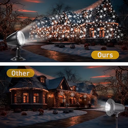 Miniatura 5 de Proyector de nieve de Navidad, luces de proyector de copo de nieve al aire libre con LED dinámico para decoración de festivales, jardín, patio,