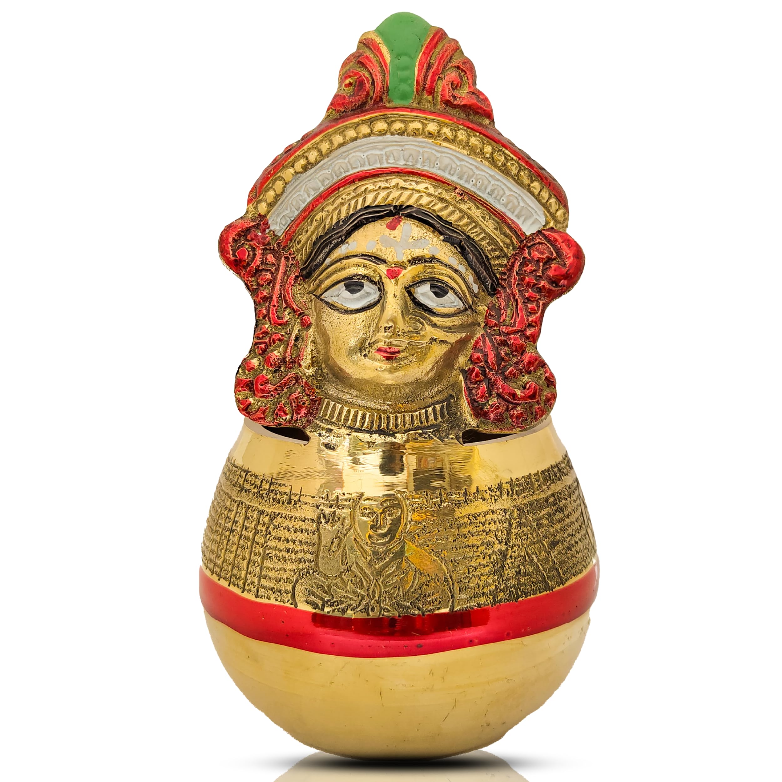 Gouri Brass Laxmi Mukhota Manak Set with Goddess Idol for Puja|Ada Gauni|(Pack of 1)