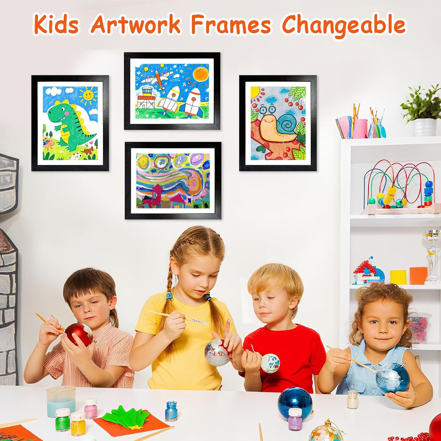 8.5x11" Kids Art Frame Changeable - Front Opening Magnetic Door art frames