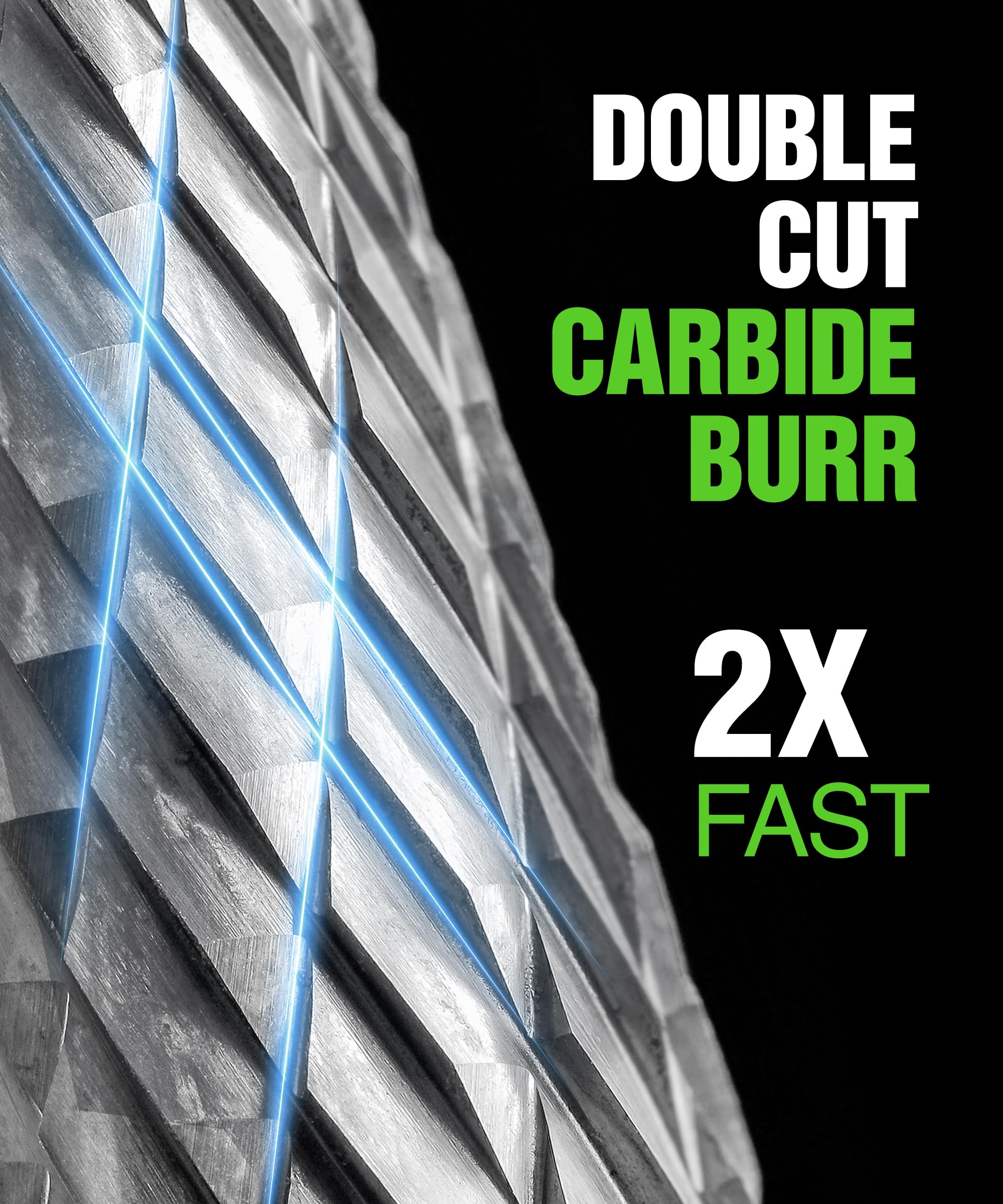 1/8 In Carbide Burr Set 20-Pc Double Cut Die Grinder Bits for Metal — Amazon image 3