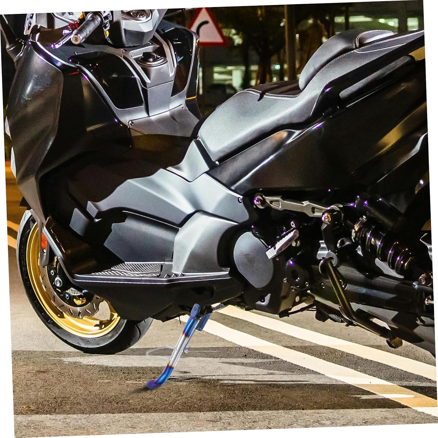 OUNONA Motorcycle Foot Brace Kickstand for Motorbike Offset Foot Stability Kickstand Pad Scooter Stand Motorbike Accessories