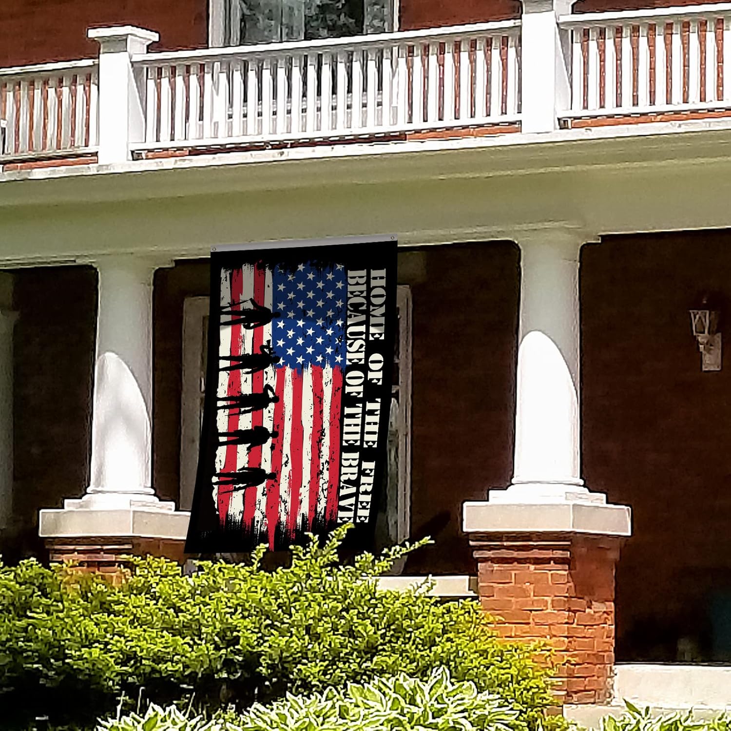 Patriotic American Flag 3 x 5 Ft Outdoor Double Sided Home of the Free Because of the Brave Independence Day Garden Flag for 4th of July Patriotic Soldier Veterans Day Outside Party Supplies Decor