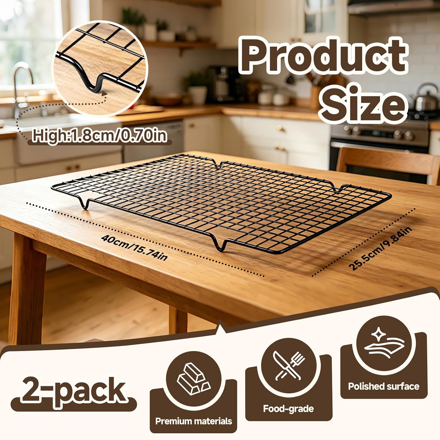 Bread Cooling Rack Sourdough, Sourdough Cooling Rack Stainless Steel, 2 PCS