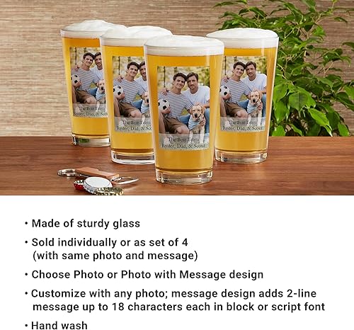 Vista 22 de Let's Make Memories Vaso de cerveza personalizado con foto - Para fanáticos de la cerveza - Vaso de pinta fotográfica - Vaso de cerveza individual