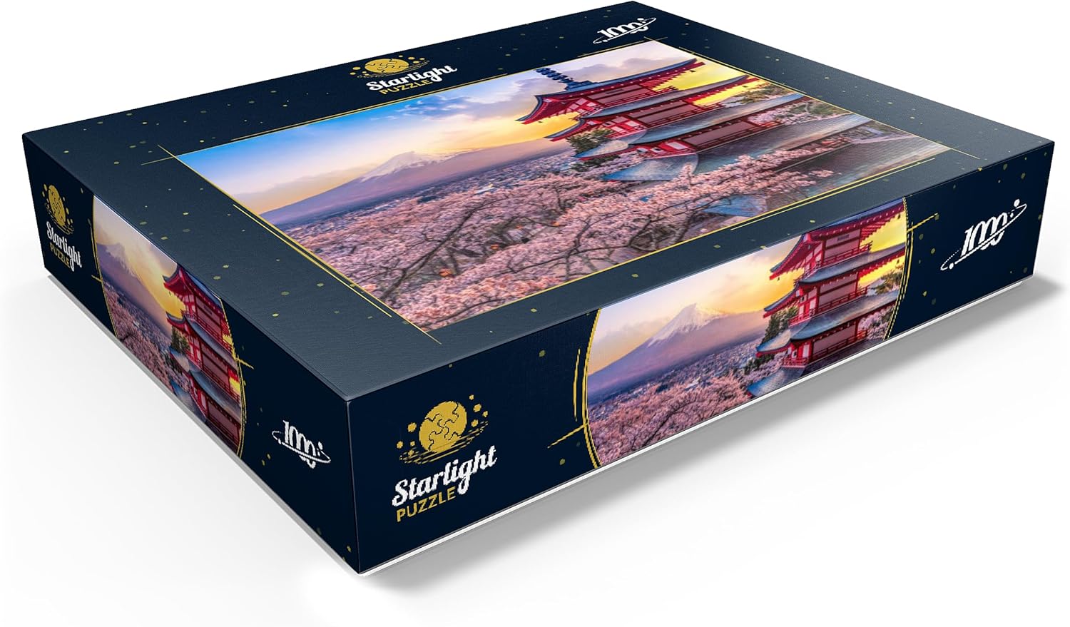 MyPuzzle Beautiful View of Mount Fuji and Chureito Pagoda At Sunset - Premium 1000 Piece Jigsaw Puzzle for Adults