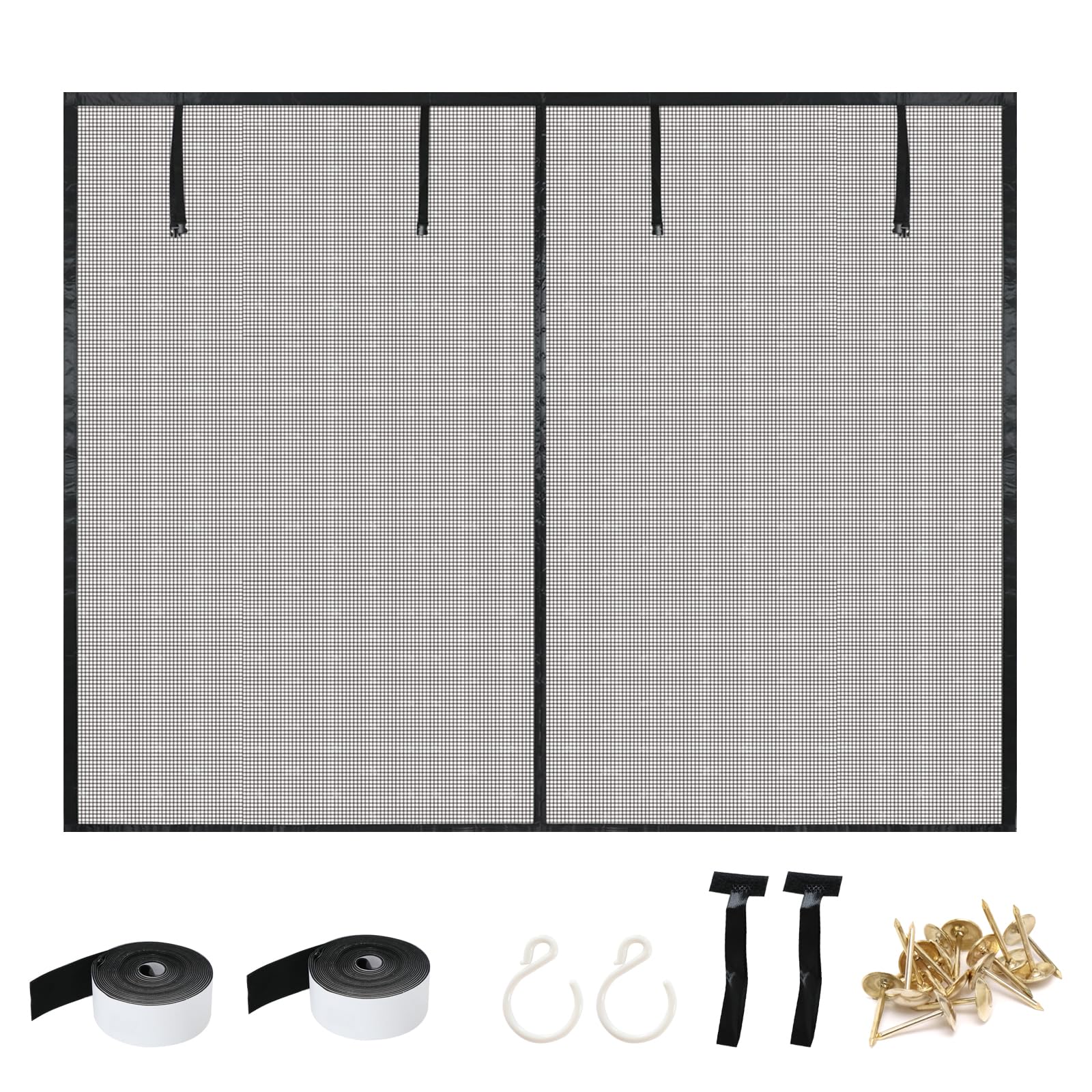 Garagentorgitter, Magnetische Fliegengittertür, Garagentor-Vorhänge, Verstärkte Glasfaser, Magnet Insektenschutz, Reißfest Langlebig Garage Bildschirm Türen für Haustiere (schwarz, 275 * 215cm)