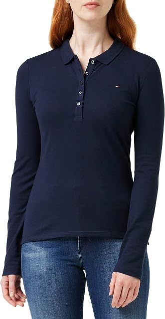 Tommy Hilfiger Women's Heritage Long Sleeve Slim Polo Shirt
