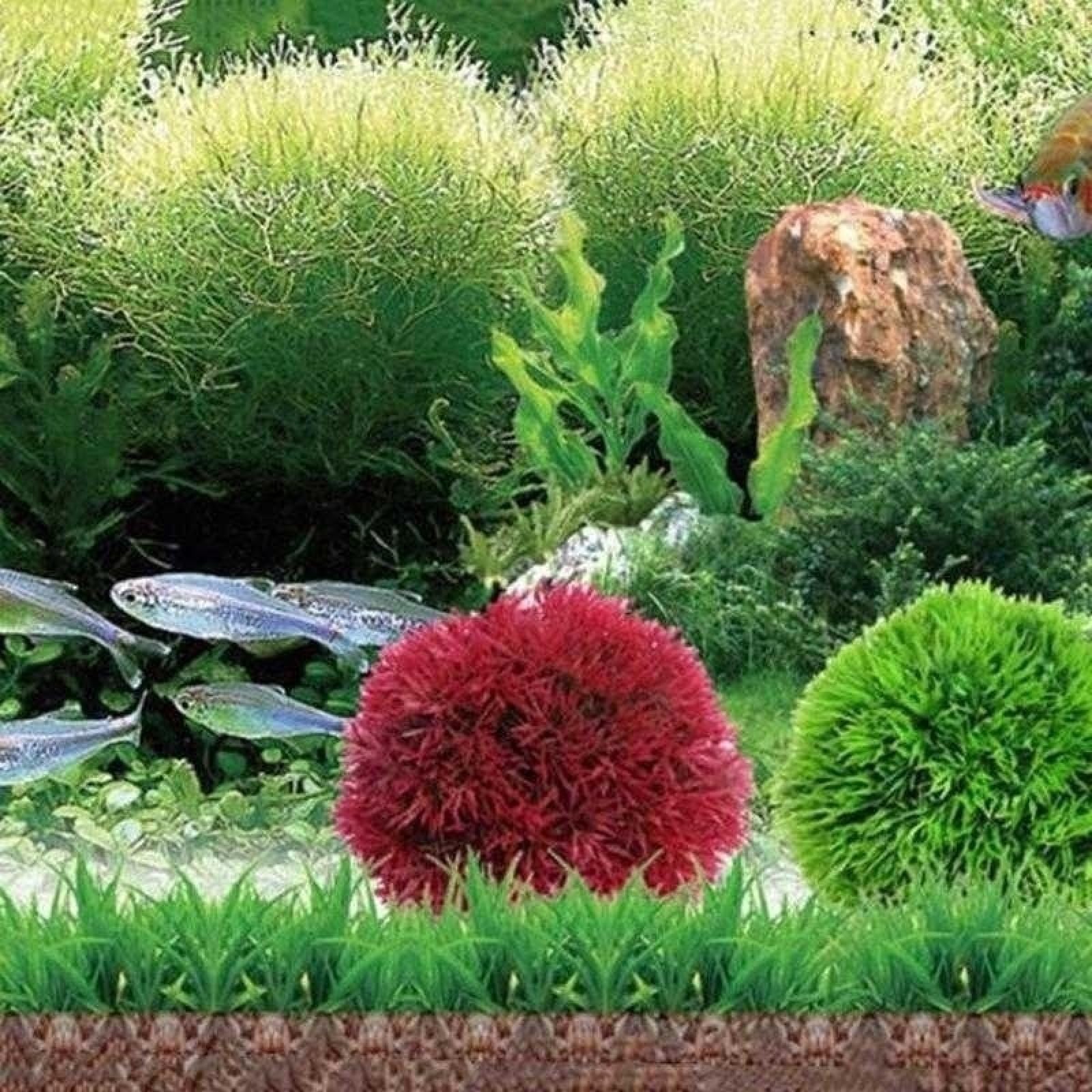 Plantas acuáticas Artificiales de plástico, Bolas Hierba for Acuario, Adorno for pecera, 4 Unidades, Color Verde