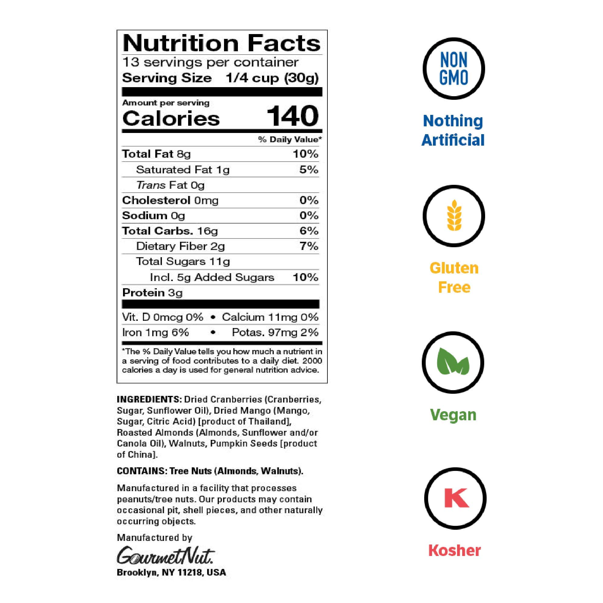 Power Up Trail Mix, Mega Omega Trail Mix, Non-GMO, Vegan, Gluten Free, No Artificial Ingredients, Gourmet Nut, 14 Ounce Bag - Image 3