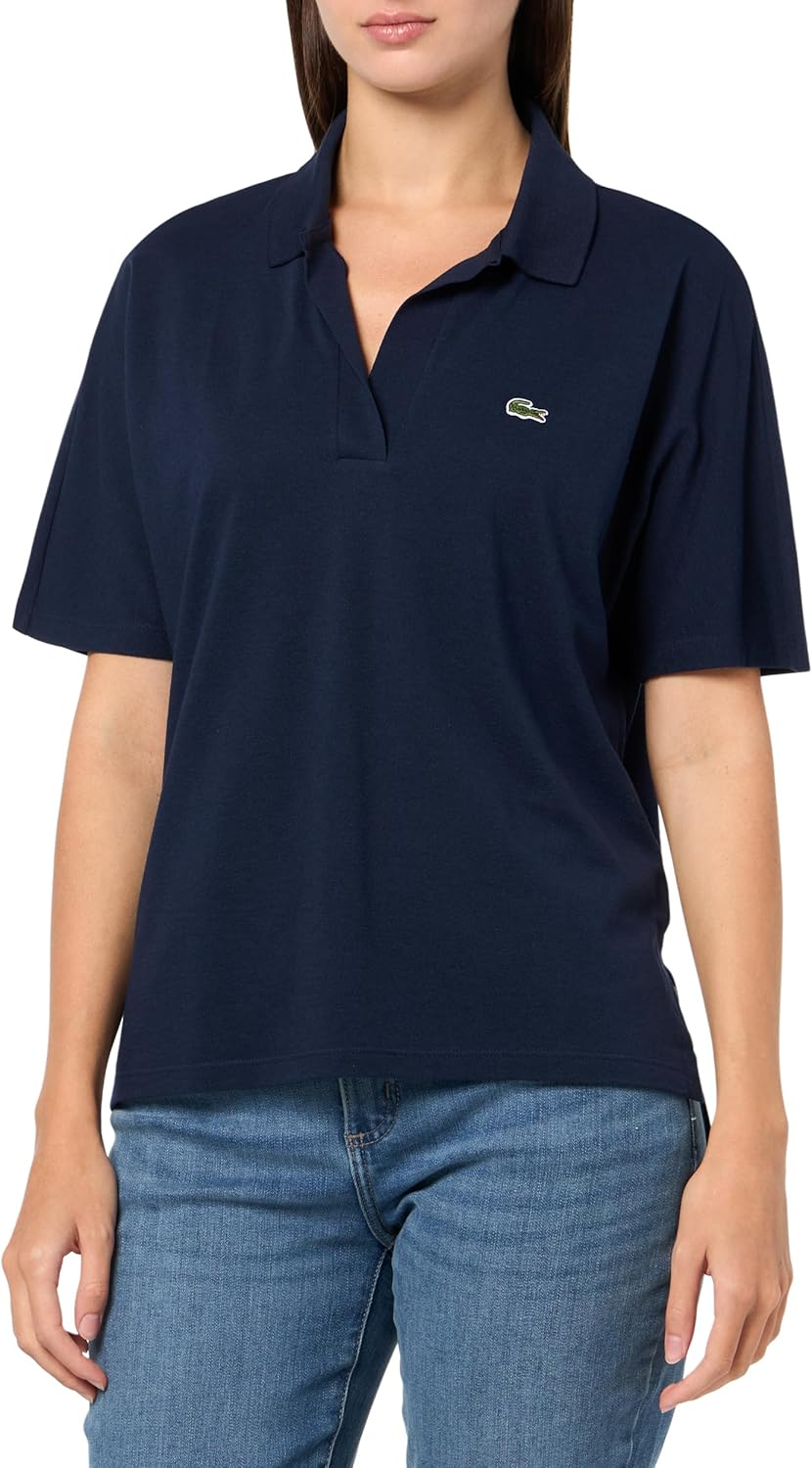 Lacoste Womens Relaxed Fit Fluid Pique Polo Shirt