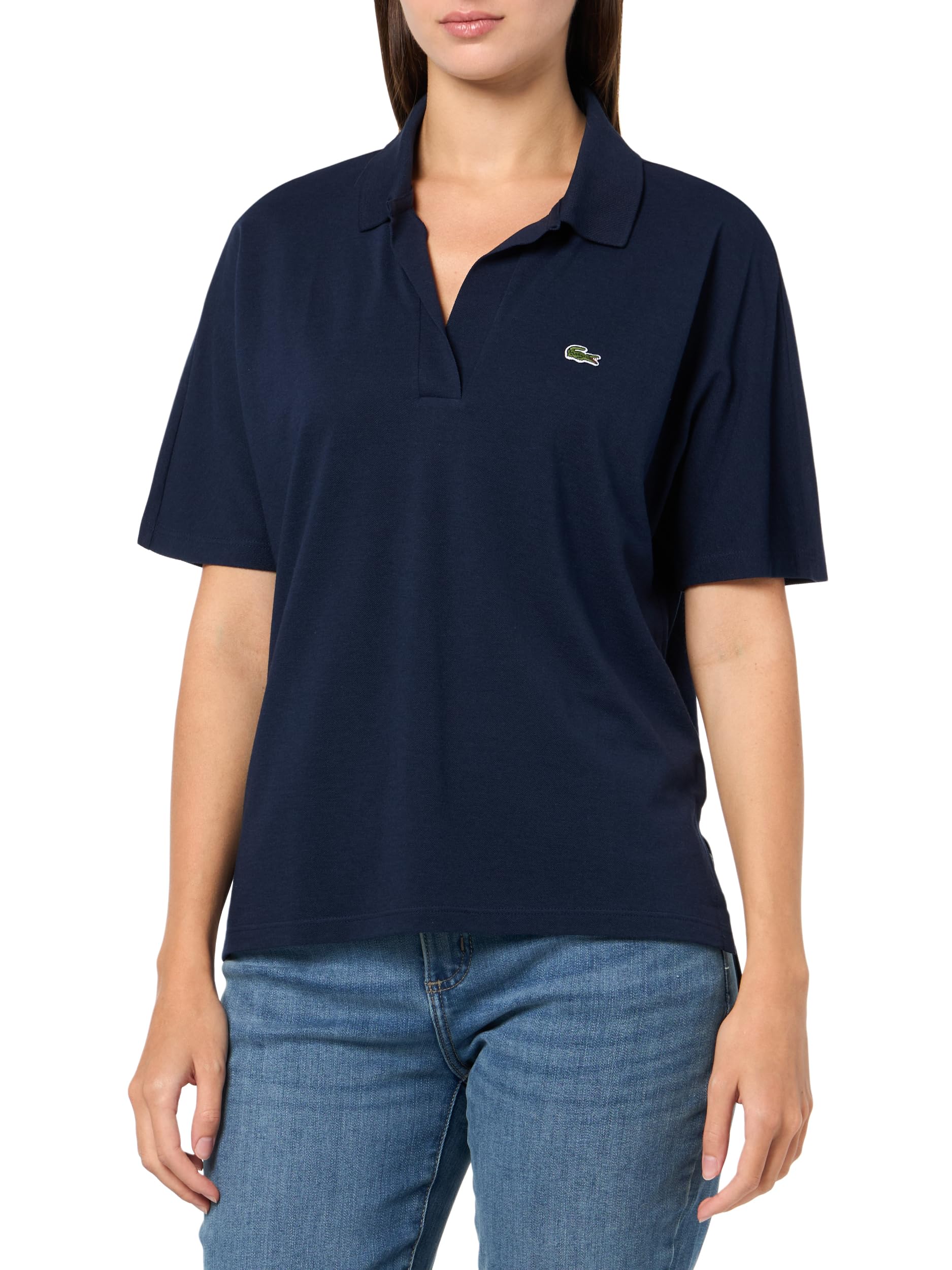 Lacoste Women's Relaxed Fit Fluid Pique Polo Shirt