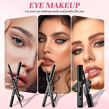 Makeup Set, Make Up Beginner Set for Teenage Girls, All in One Makeup Kit for Women Full Set, Make Up Gift Set Bundle Includes Foundation Eyeshadow Palette Eyebrow Pencil Eyeliner Mascara Lip Gloss