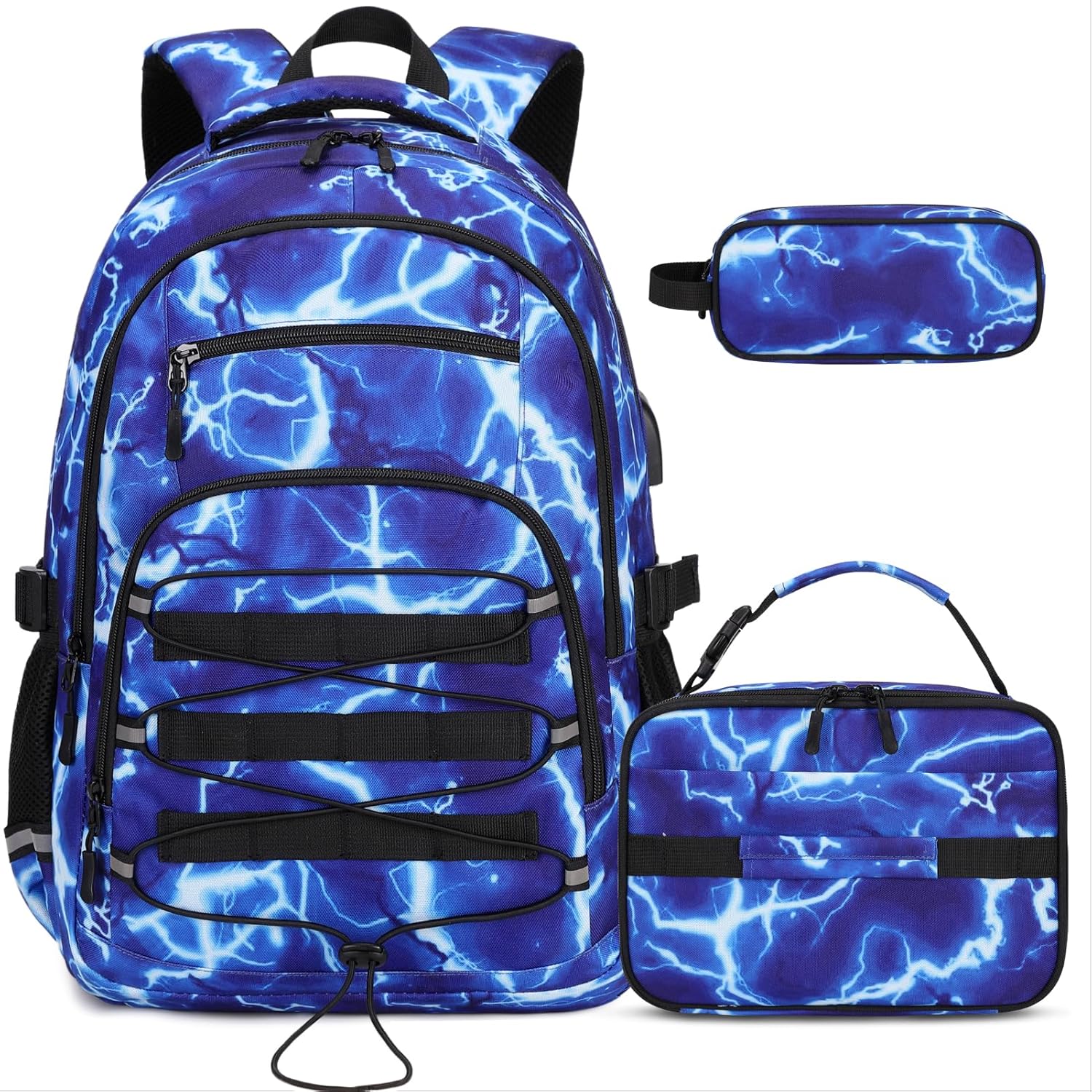 ACESAK Camo Backpack for Boys, Tactical Kids Backpack Boys, School Bags for Boy Children Teens Kids Elementary Middle High School, Military Bookbag and Lunch Bag Pencil Case Set with USB Charging Port