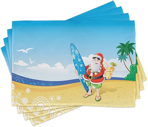 Miniatura 7 de Ambesonne Juego de 4 alfombrillas para Halloween con diseño de telaraña grunge Jack O Lanterns, estampado de terror de época del año, manteles