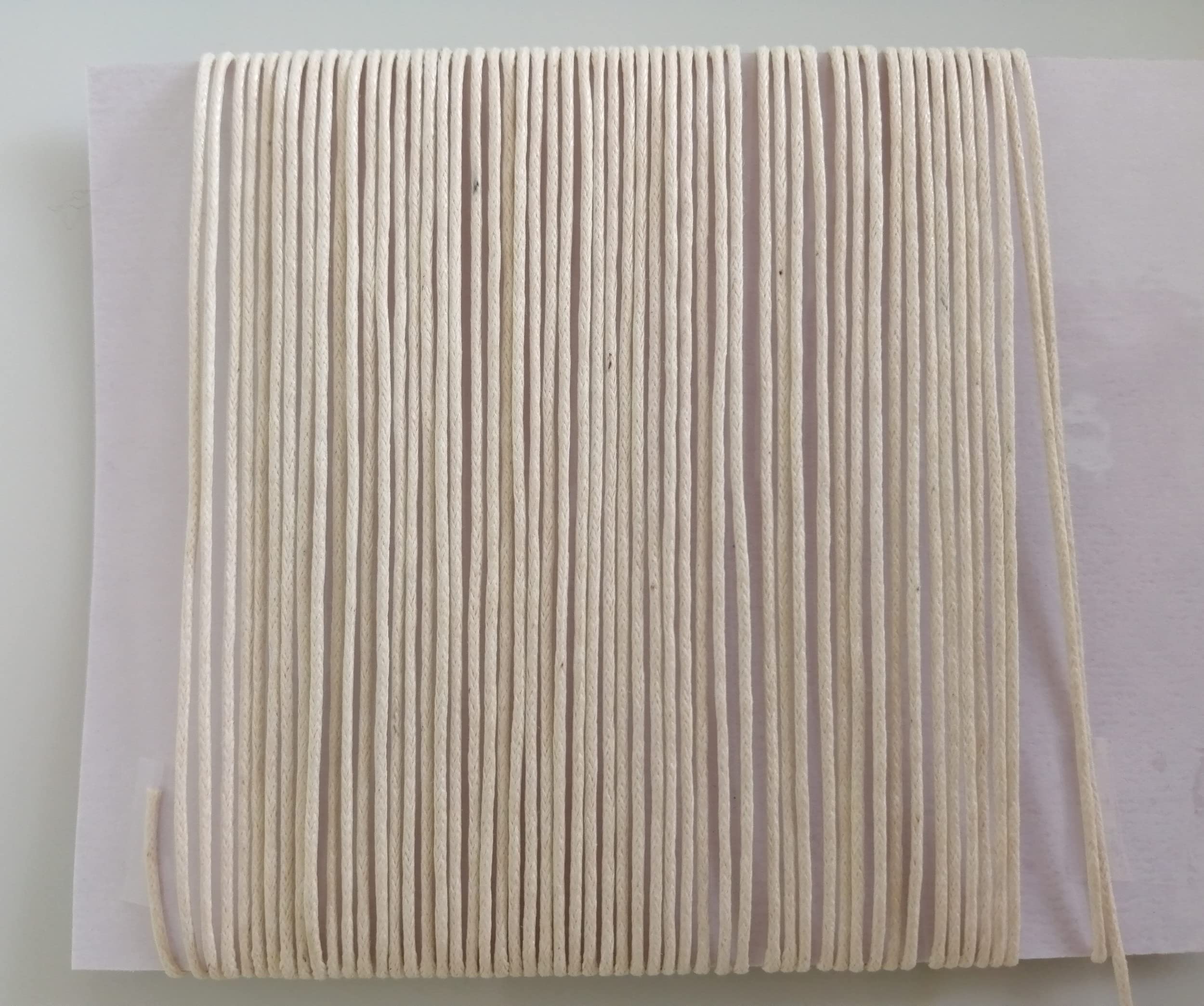 Mart-Mon Multicolor 15 Yards (13 Meters) 100% Cotton Cord- Waxed 1Mm Thick For Jewellery & Craft Making (Cream)