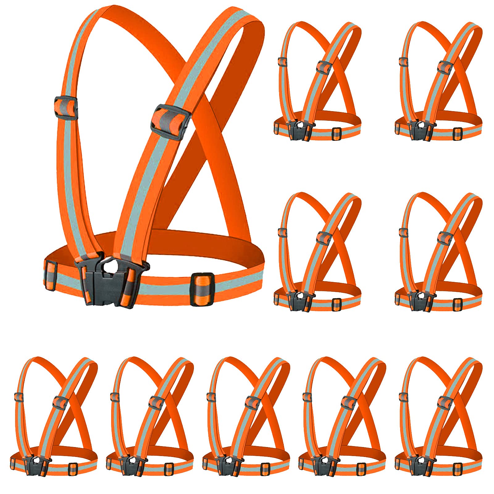 Reflective Vest - Running Vest Reflector, Reflective Running Vest with Safety Straps, High Visibility Reflector