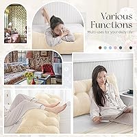 Vista 5 de easedeco Almohada triangular grande para cabecero de cuña, cojín grande para cabecero de espalda, respaldo y posicionamiento, almohada de lectura