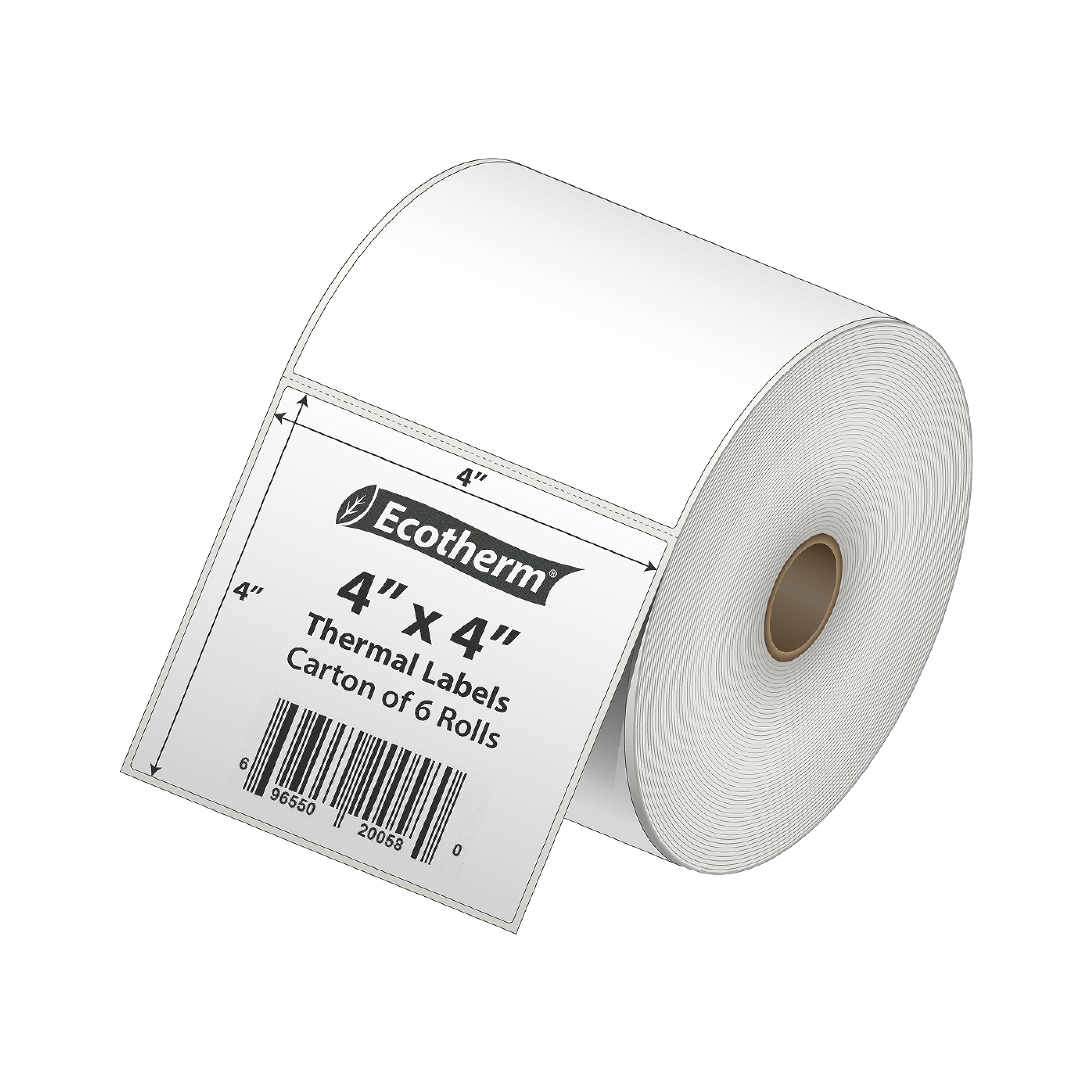 4 x 4 naklejki z papieru termicznego bezpośrednio termicznego – 8400 etykiet – 700 etykiet na rolkę – 6 rolek – do drukarek termicznych Datamax, Intermec, Sato, TSC, Zebra Direct