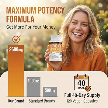 10 Mushroom Brain Supplement for Memory & Focus 2600mg