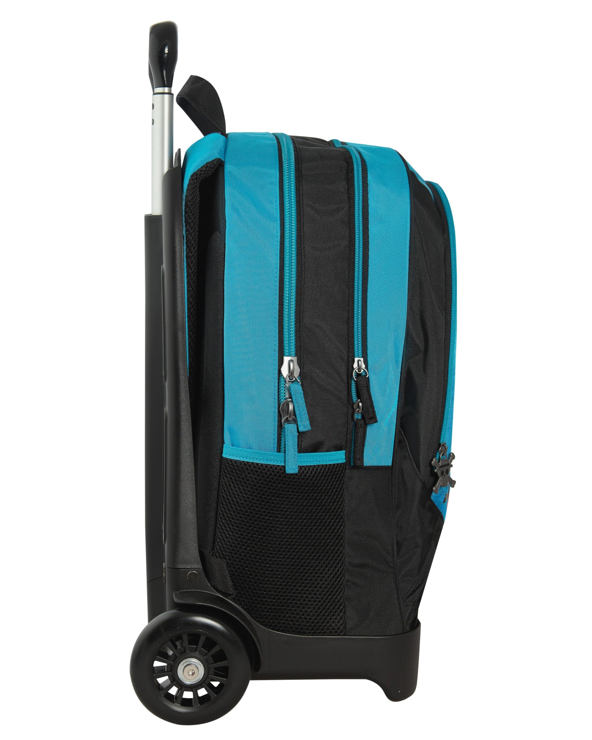 ONE PIECE - Zaino Scuola Trolley Ufficiale One Piece, Maniglia Regolabile, Trolley Staccabile, Spallacci Imbottiti e Regolabili, 2 Scomparti Principali, Tasca Frontale, Chiusure A Zip, 30x44Hx20cm