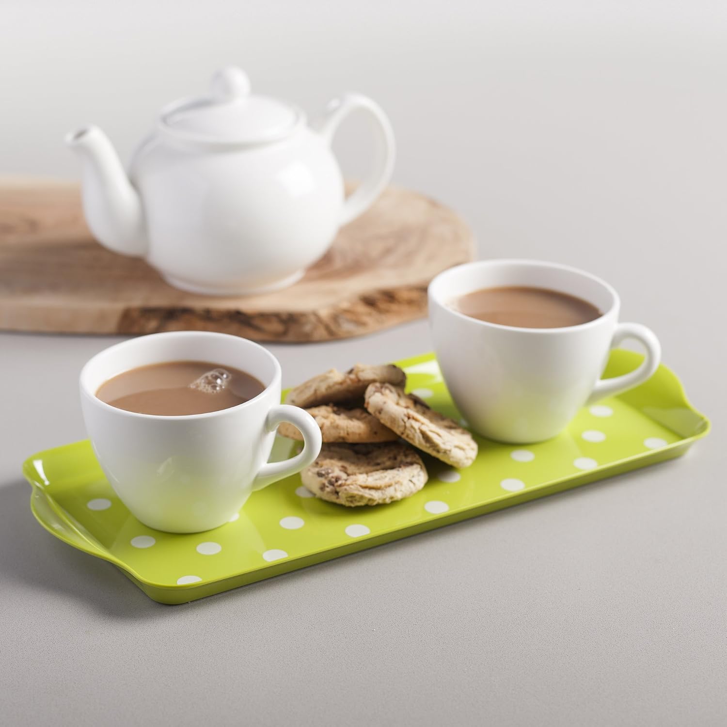Zeal Melamine Dotty Serving Design Tray (38x17cm) Lime, 38 x 17 x 2 cm - Image 3
