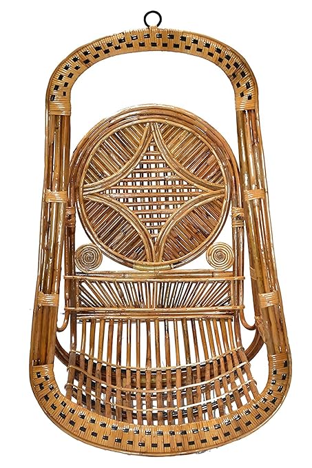 bharat traders Rattan Swing hamcock/jhula with Cushion & Hanging Chain,sutable for Garden/Balcony/Living Area