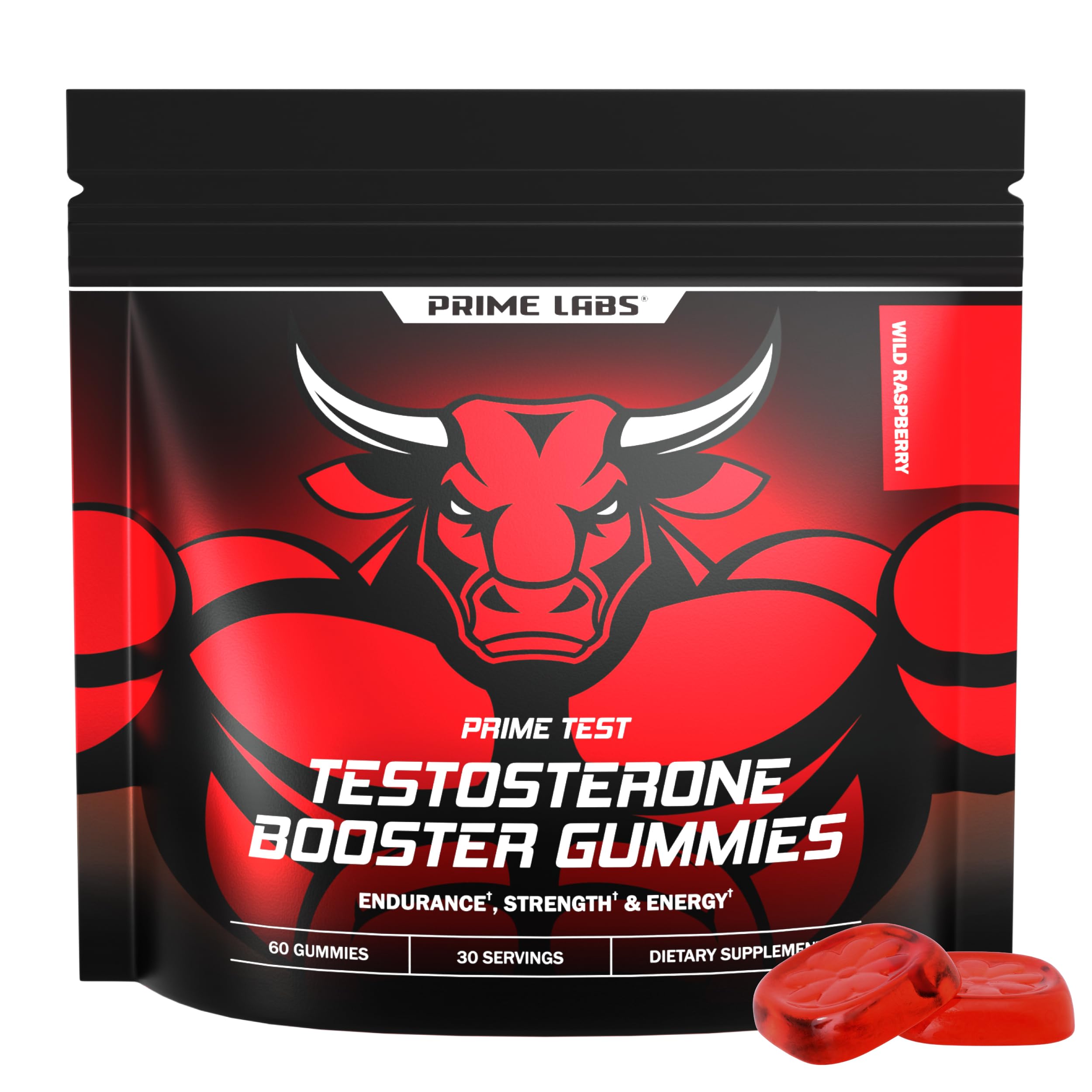 Prime Labs Suplemento para testosterona com Tongkat Ali, Horny Goat Weed, Saw Palmetto, boro e vitamina D3, 60 gomas