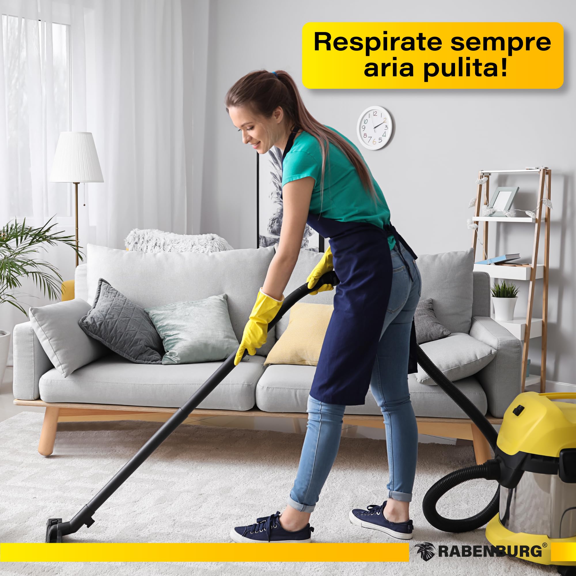 Vhbw Set Da 3x Filtro A Pieghe Piatte Compatibile Con Kärcher WD3P Extension Kit, WD 3 Premium Aspiratore Umido/secco - Cartuccia Filtrante, Giallo | Leroy Merlin - Foto 4