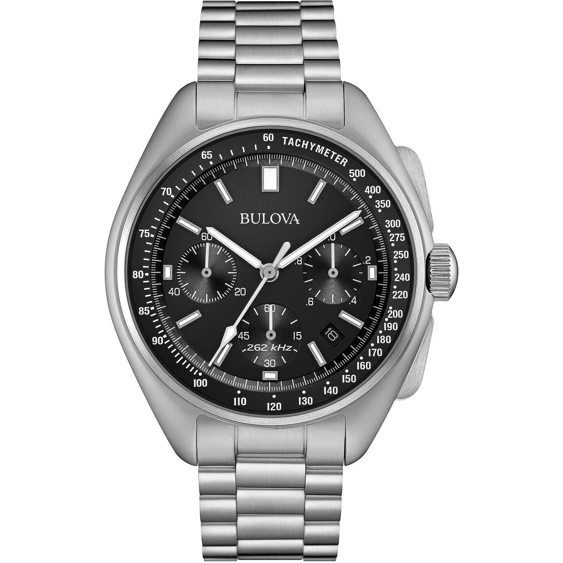 Bulova Lunar Pilot Pilota Lunare 96B258 - Orologio cronometro design - cinturino in acciaio inox - uomo - nero