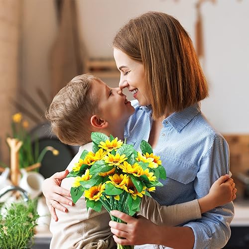 Miniatura 5 de Fumete Paquete de 72 bolígrafos de girasol, bolígrafos artificiales de flores amarillas, bolígrafos de margaritas sintéticas, recuerdos de fiesta,