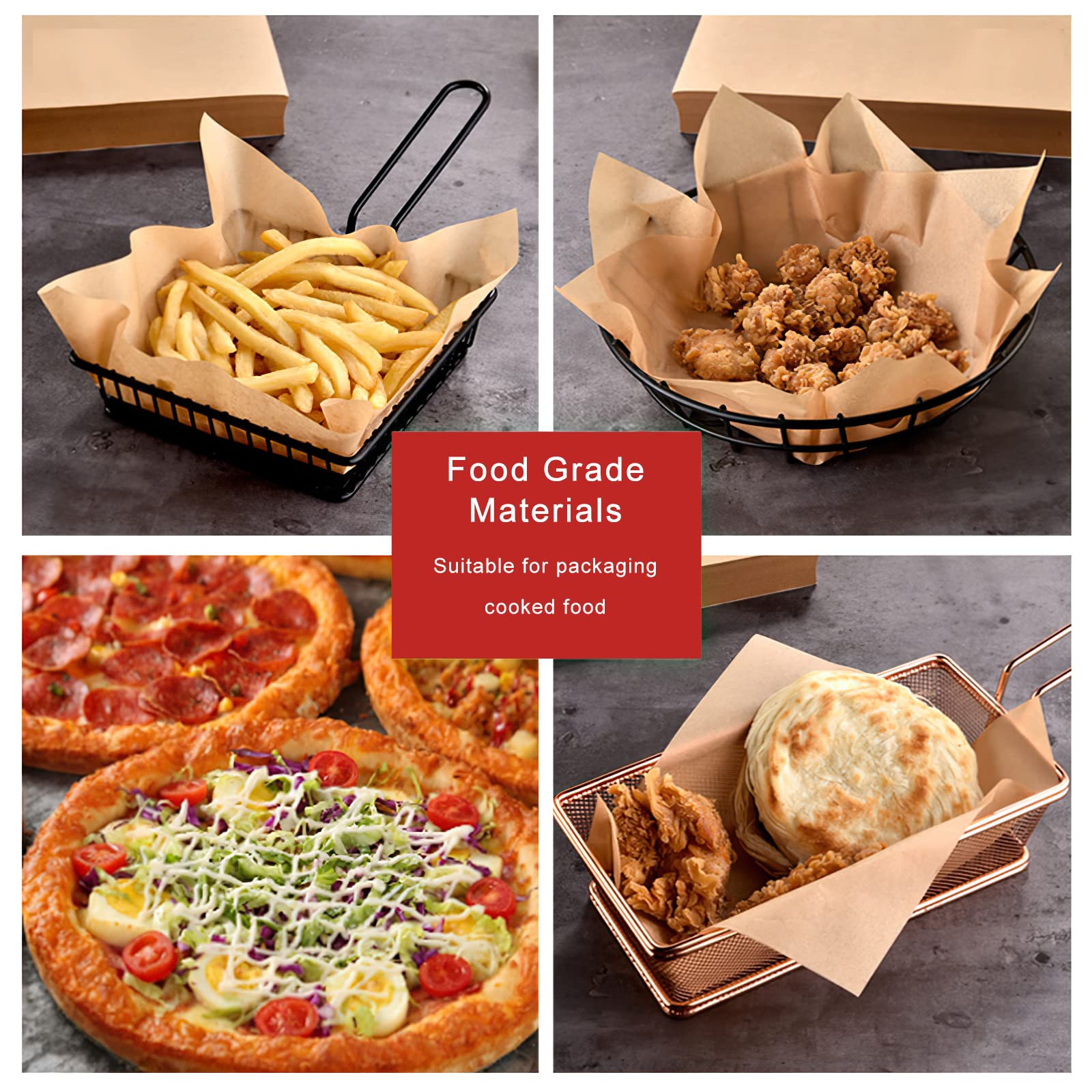 Carta Per Hamburger A Scacchi - 100 Fogli 10x11 Pollici Antiaderente E Impermeabile - Foto 14