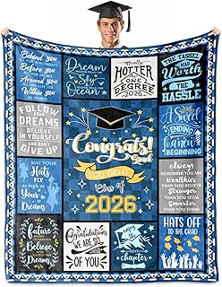 2026 Graduation Gifts for Him, Graduation Gifts Blanket 60"X 50", Graduations Gift for Men,