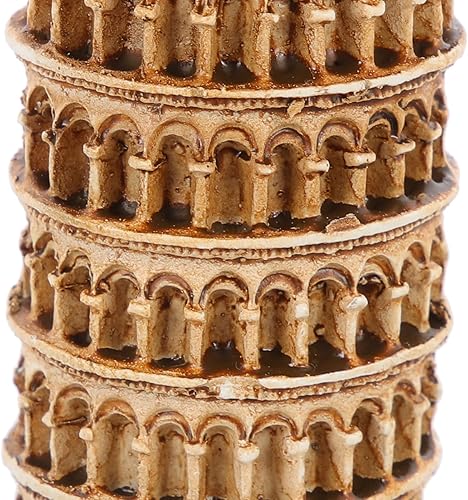 Miniatura 8 de Amosfun 3 piezas Torre inclinada de Pisa Modelo de resina Decoración Torre Coleccionable Figura pecera Paisaje Arquitectura Modelo de Edificio de