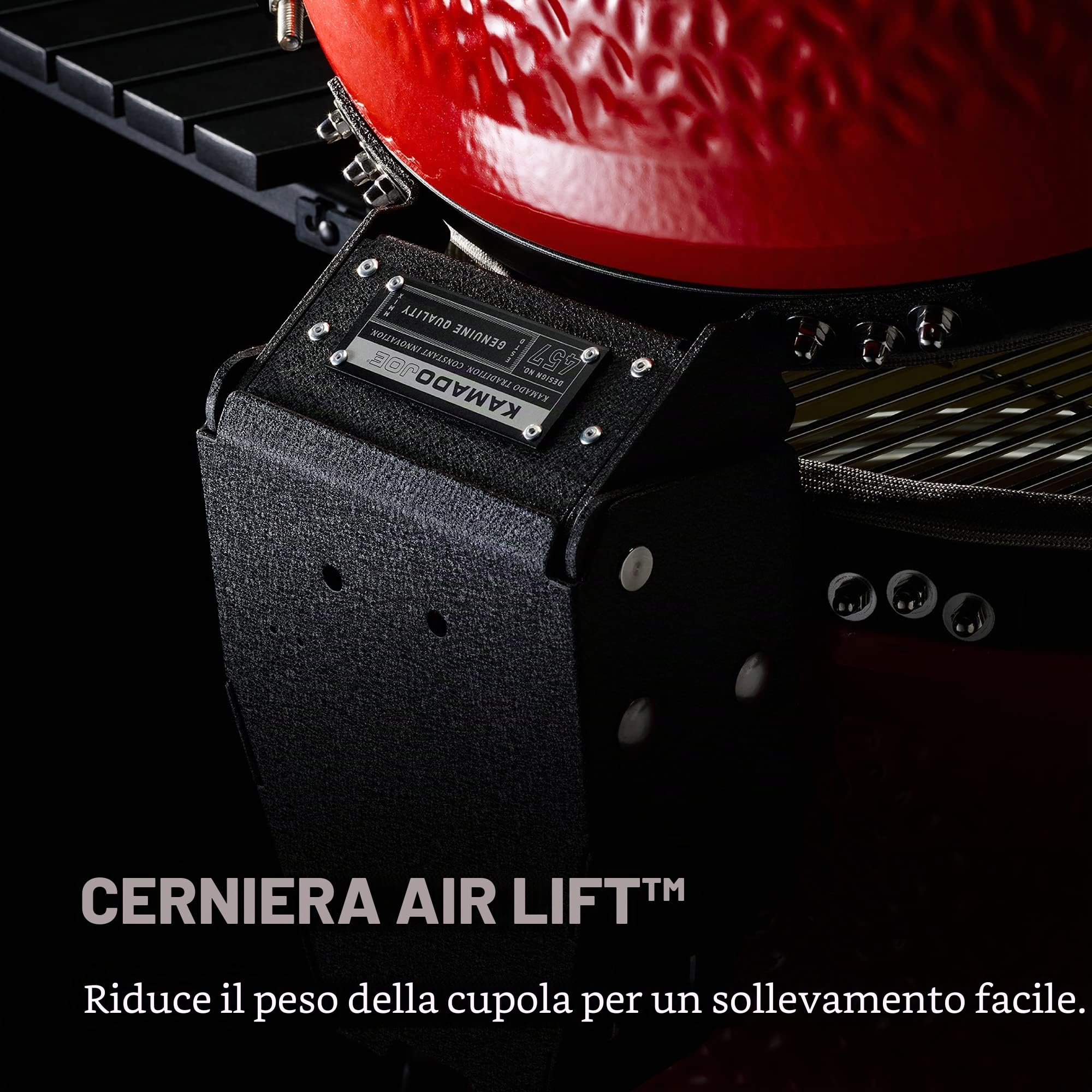 Kamado Joe® Big Joe II Griglia per barbecue a carbonella in rosso fuoco