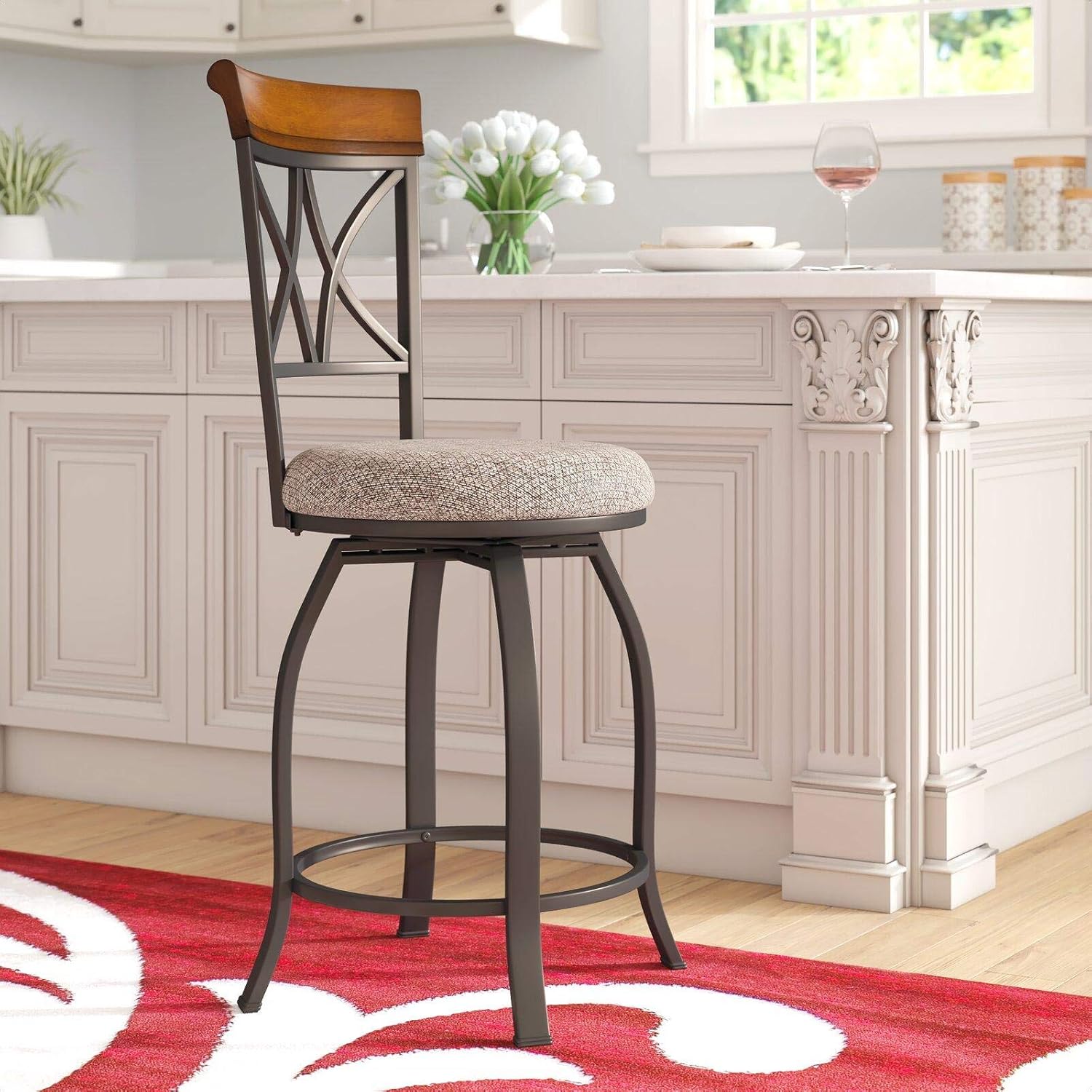 Jefferson Swivel Bar & Counter Stool Home & Kitchen