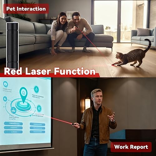 Miniatura 6 de Linternas recargables de alto lúmenes con luz UV y láser rojo