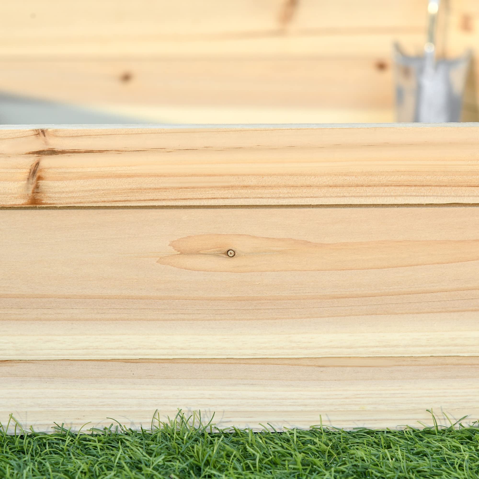 Outsunny Letto per Orto e Giardino, Fioriera da Esterno Esagonale Senza Base, Montaggio Senza Viti, Legno di Abete, 100x92x16cm