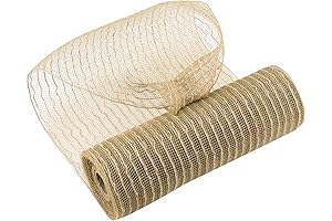 MEEDEE 10 Inch Poly Burlap Mesh Ribbon