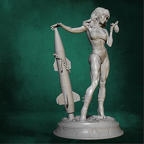 Miniatura 3 de Splindg 124 2.953in ciencia ficción Mujer Guerrero Resina Soldado Modelo kit sin pintar autoensamblaje85118X