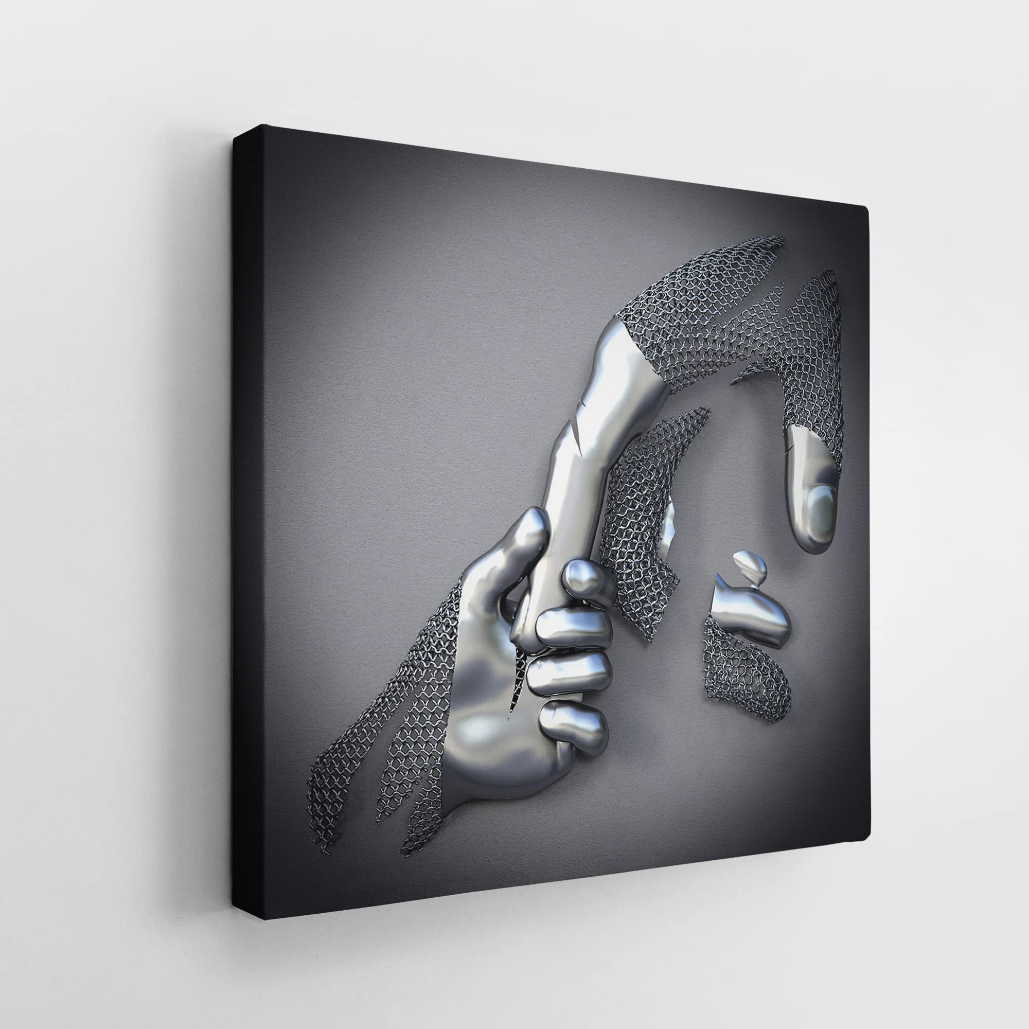 Wall Art Canvas Print, Hand Design,Wrapped Modern Wall Art,Home Decor ,Wall Decor,3D Effect,Ready to Hang 40x40 cm