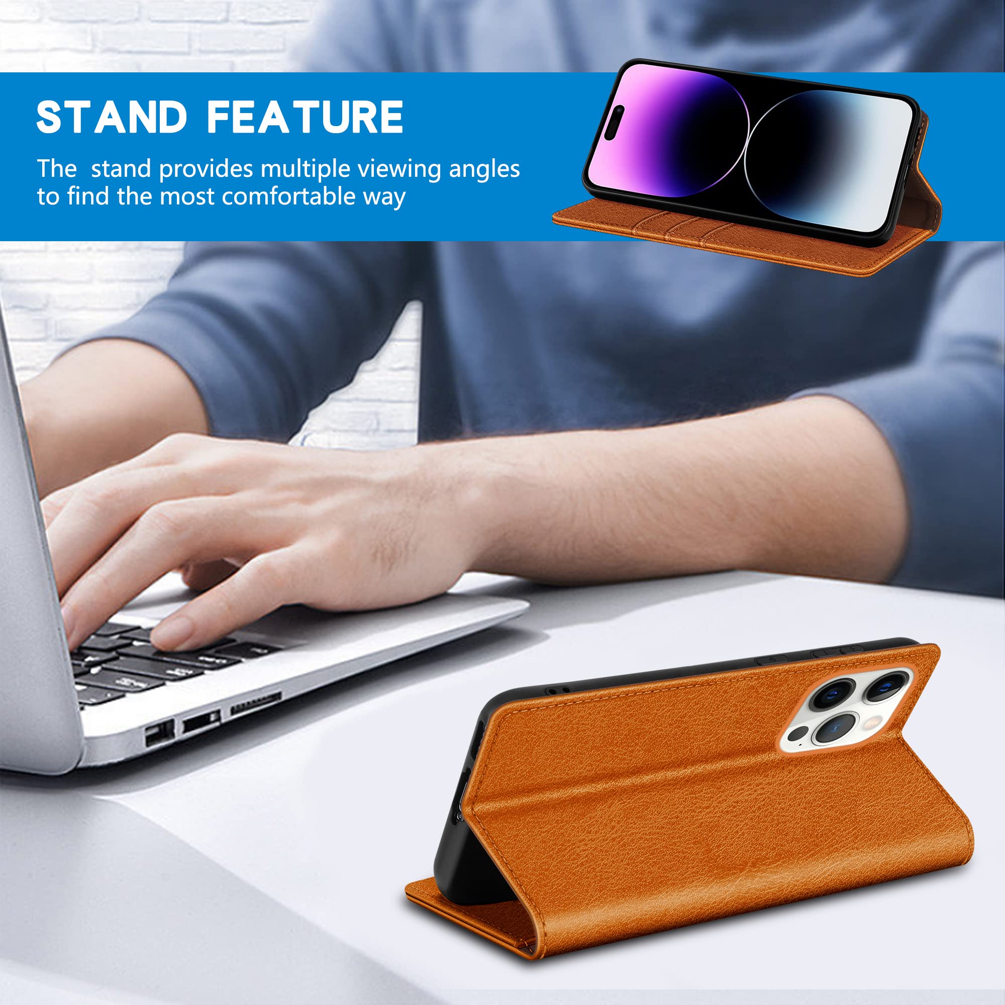 Amazon.com: ZZXX for iPhone 14 Pro Max Wallet Case with [RFID