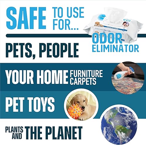 Miniatura 7 de POOPH Toallitas para mascotas para el aseo de cachorros y perros, paquete de 100 unidades  Toallitas para perros con control de olores para patas,