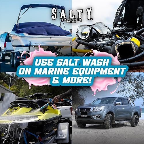 Miniatura 9 de Salty Captain Salt Wash Detergent - Elimina la sal, evita la corrosión y protege tu barco, PWC, remolque y más de la sal  Fórmula ecológica,