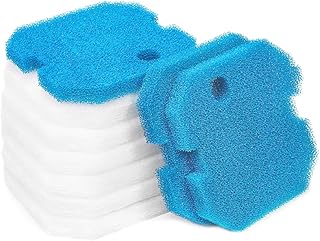 Sin Marca Estera de filtro Esponja de filtrado gruesa de color azul y Esponja de filtrado fina de color blanco de reemplazo para Eheim 2616260 Professional Pro 2 2226/2326/ 2026/2128 y Experience 350 (9 piezas por 3 esteras)