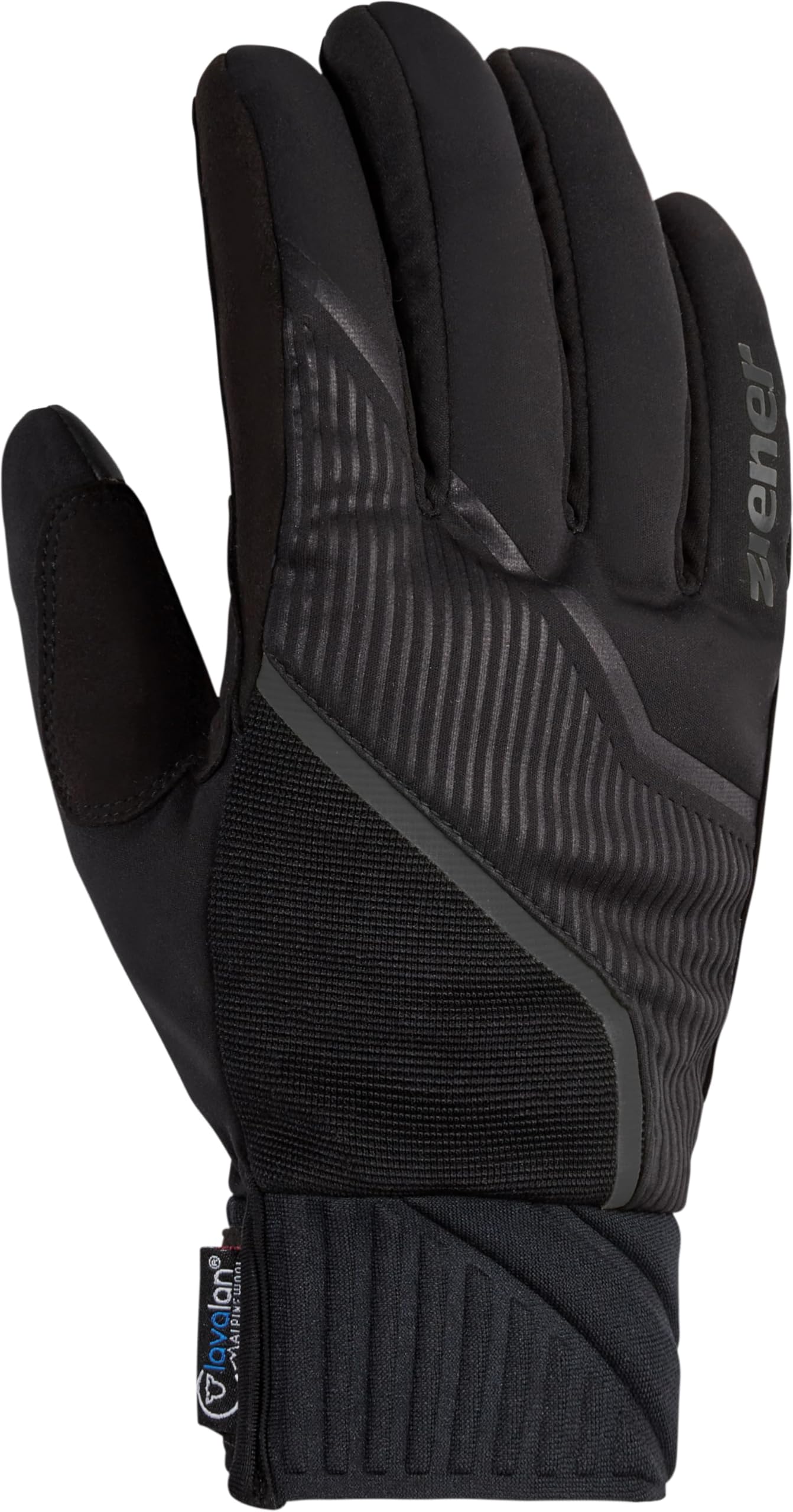 Ziener Męskie rękawiczki UZOMI do biegów narciarskich/nordic/crosscountry | bardzo ciepłe, w dotyku, Soft-Shell, czarne, 6,5