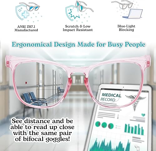 Miniatura 4 de Lentes de seguridad bifocales, gafas graduadas con lectores, reemplazan los escudos laterales para mujeres y hombres
